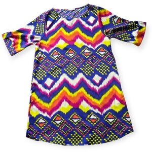 EVERLY Anthrpologie Women's Geometric Tunic Shift Dress, Size Small